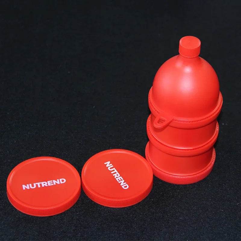 Portable Protein Powder Container Box Funnel Powder Box Fitness Supplement Bottle Handle Layered Storage Medicine Box Snack Can