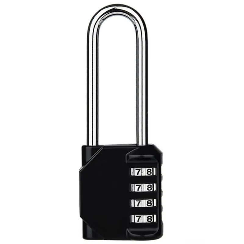 Combination Padlock Outdoor 4 Digit Long Shackle Waterproof Password Padlock Pad Lock for School Locker Gym Locker Fence Gate