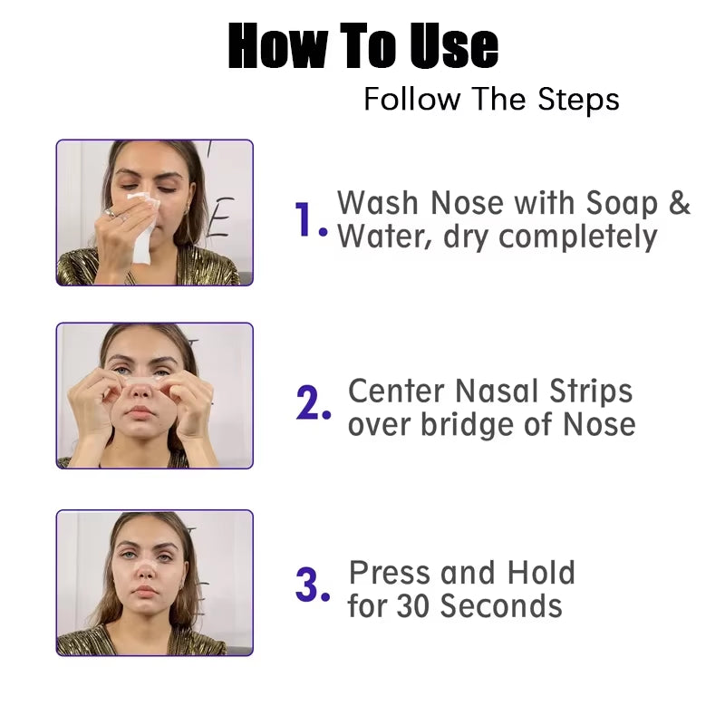 10/30/60/100Pcs Breath Nose Patch Extra Strength 2 PE Supports Nasal Strips for Better Sleeping Transparent anti Snoring Patches