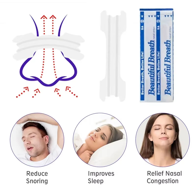 10/30/60/100Pcs Breath Nose Patch Extra Strength 2 PE Supports Nasal Strips for Better Sleeping Transparent anti Snoring Patches