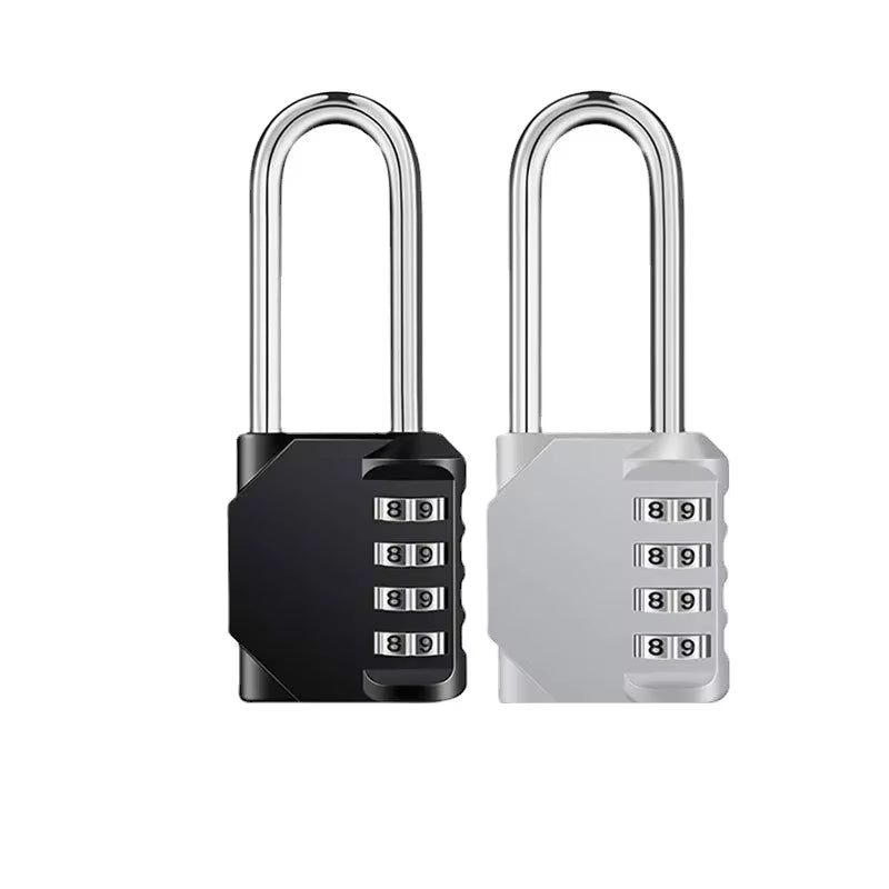 Combination Padlock Outdoor 4 Digit Long Shackle Waterproof Password Padlock Pad Lock for School Locker Gym Locker Fence Gate