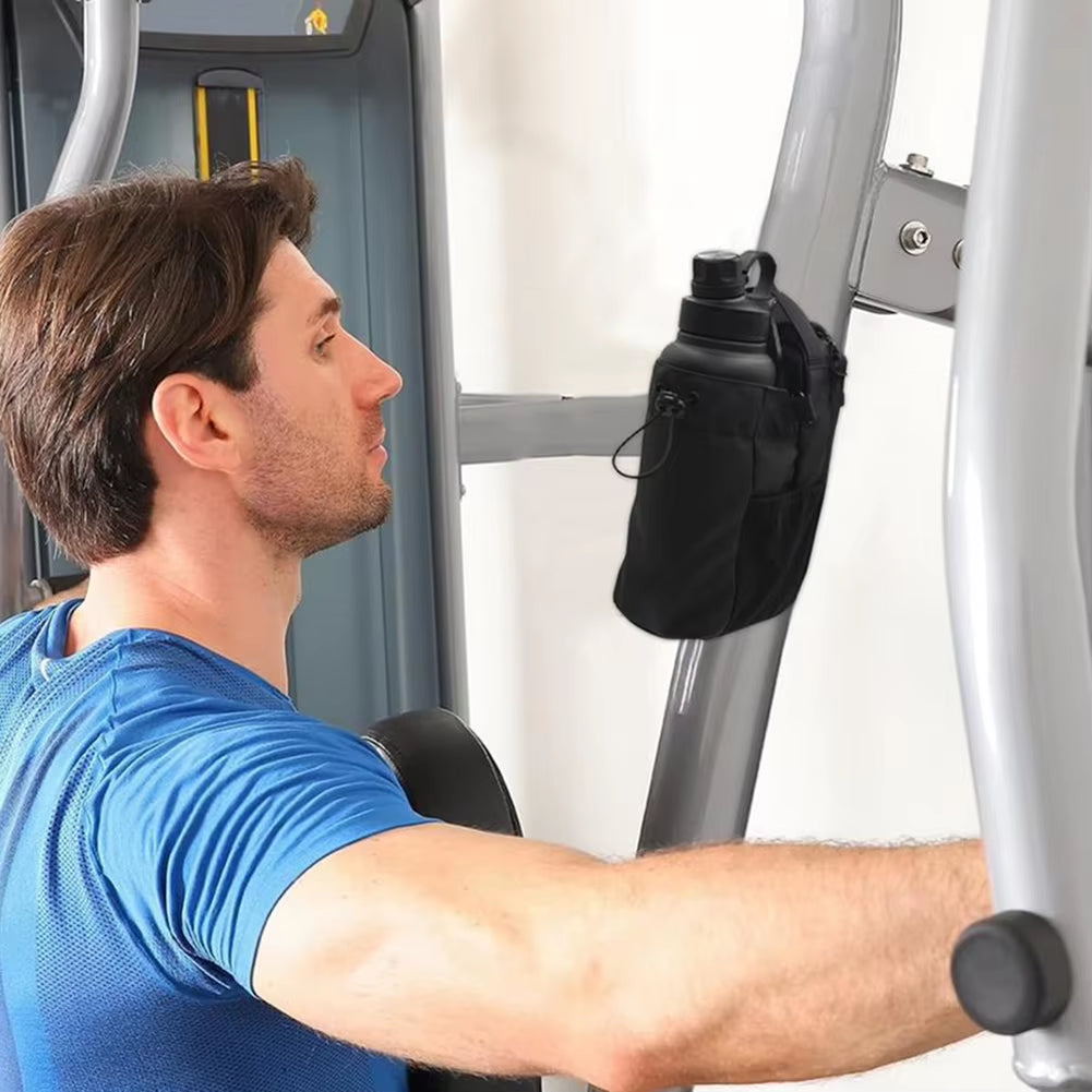 Magnet Water Bottle Pouch Large Capacity Phone Holder Crossbody Bag Fitness Water Cup Bag for Outdoor Sports and Activities