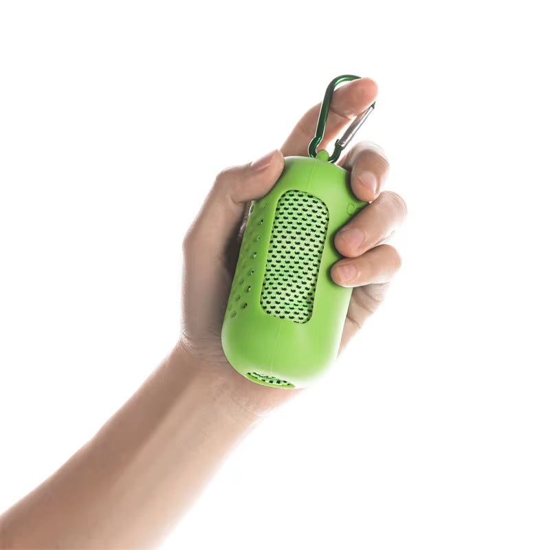 Portable Ice Silk Towel Sports Instant Cooling Ice Towel Outdoor Travel Fitness Running Swim Towel Silicone Bag