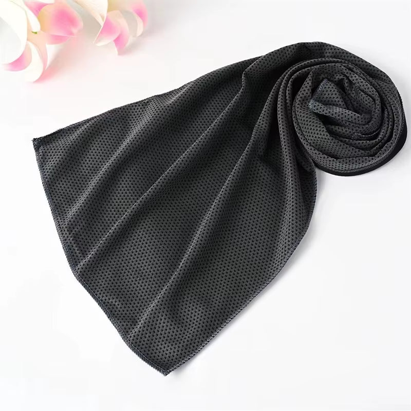 Portable Ice Silk Towel Sports Instant Cooling Ice Towel Outdoor Travel Fitness Running Swim Towel Silicone Bag