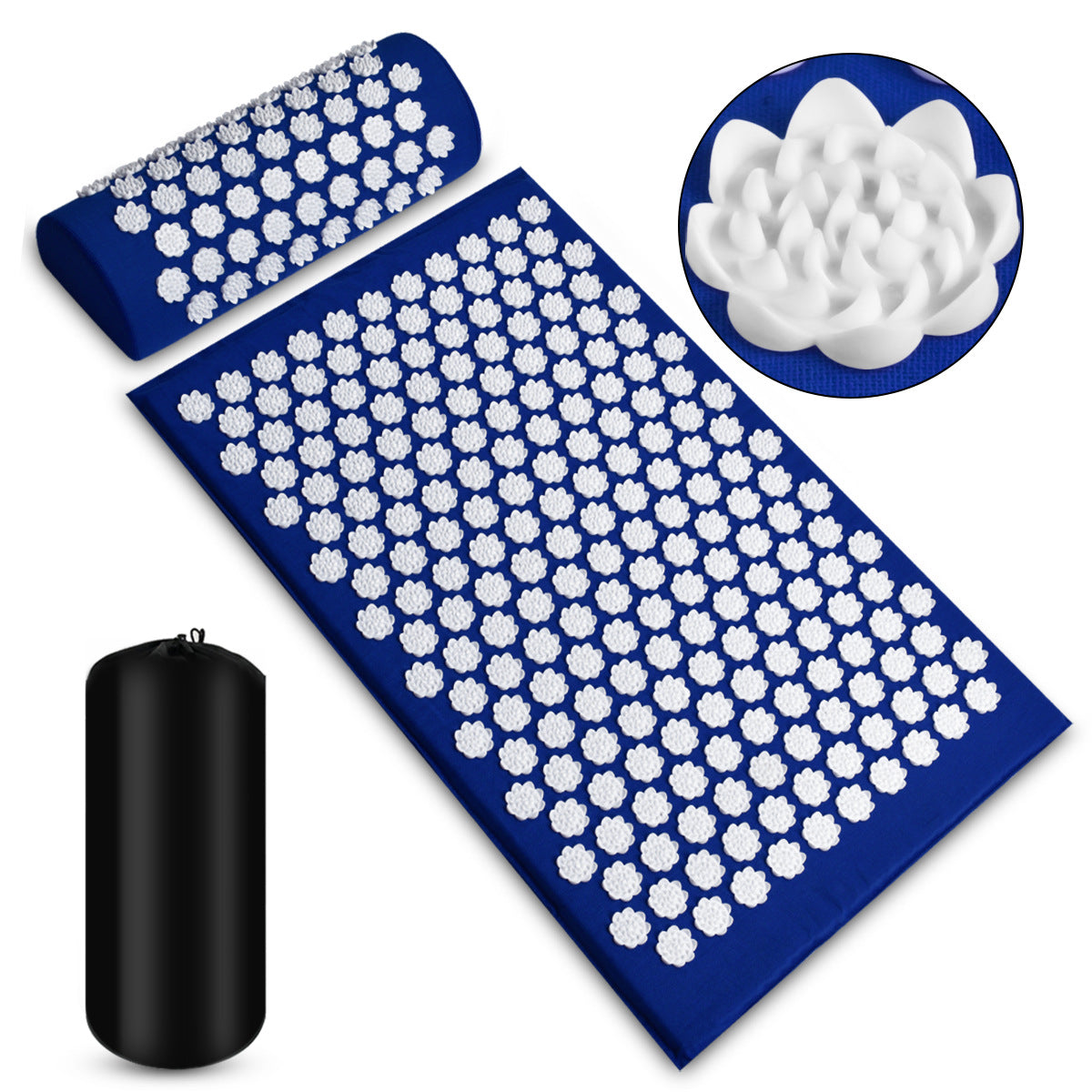 Acupressure Massage Mat with Needles Set Back Massager for Neck Foot Kuznetsov'S Applicator Massage Pad Yoga Mat with Pillow