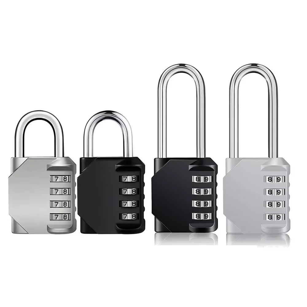 Combination Padlock Outdoor 4 Digit Long Shackle Waterproof Password Padlock Pad Lock for School Locker Gym Locker Fence Gate