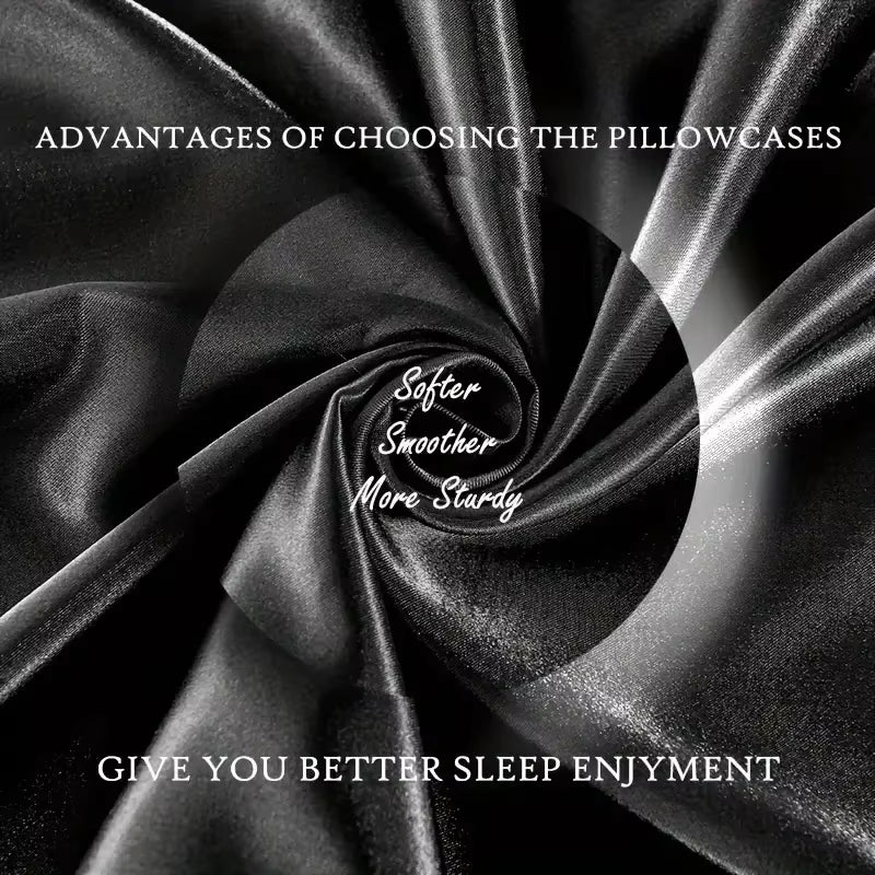 2Pcs Silk Pillowcase Camel White Black Silk Satin Pillow Case Multiple Colors